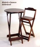 mesa com 1 cadeira bistro cor pad imbuia