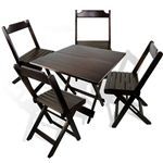 COMJUNTO MESA COM 4CADEIRA DOBRAVÉL COR PAD/IMBUIA